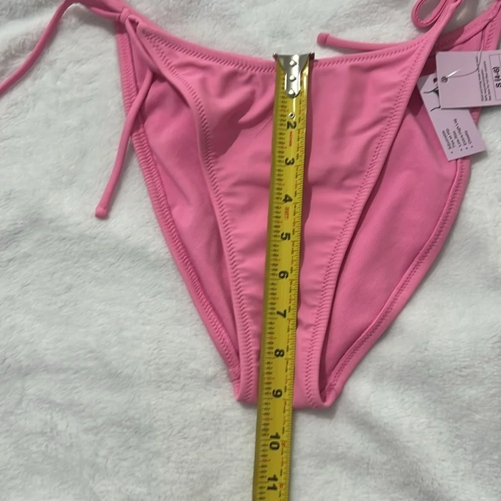 New Wild fable Women’s Bikini Bottoms Strong Tie Pink Cheeky Size Small NWT